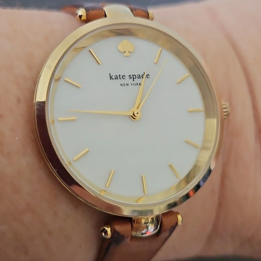 ♠️Kate Spade New York Holland 3-Hand Brown Leather Watch